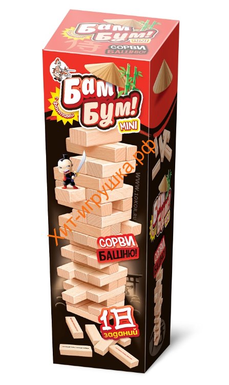 Игра для детей и взрослых "Бам-Бум mini" (Падающая башня) 02790